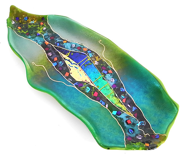 Banana Leaf Tray by Karen Ehart (Art Glass Tray) | Artful Home Banana Leaf Tray by Karen Ehart (Art Glass Tray) | Artful Home