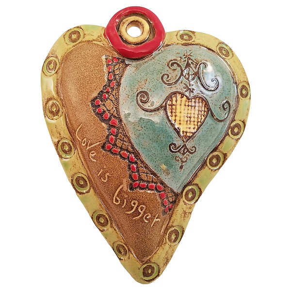 Hearts for Haiti Green Rim by Laurie Pollpeter Eskenazi (Ceramic Wall Sculpture) | Artful Home Hearts for Haiti Green Rim by Laurie Pollpeter Eskenazi (Ceramic Wall Sculpture) | Artful Home