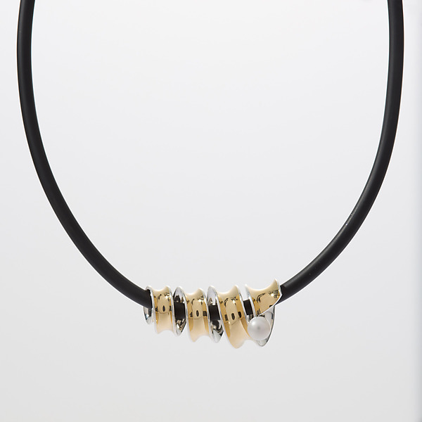 Twirl and Pearl Necklace by Nancy Linkin Designs (Gold & Silver Necklace) | Artful Home Twirl and Pearl Necklace by Nancy Linkin Designs (Gold & Silver Necklace) | Artful Home