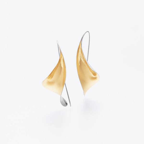 Wave Earrings by Nancy Linkin Designs (Gold & Silver Earrings) | Artful Home Wave Earrings by Nancy Linkin Designs (Gold & Silver Earrings) | Artful Home
