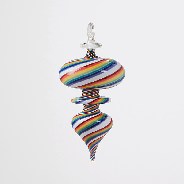Rainbow Stripe Spinner by Theo Keller (Art Glass Ornament) | Artful Home Rainbow Stripe Spinner by Theo Keller (Art Glass Ornament) | Artful Home