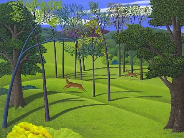 Running Deer by Jane Troup (Giclee Print) | Artful Home Running Deer by Jane Troup (Giclee Print) | Artful Home