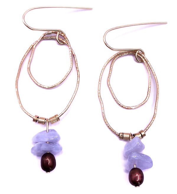 Cloud Cover Earrings by Lonna Keller (Gold, Pearl & Stone Earrings) | Artful Home Cloud Cover Earrings by Lonna Keller (Gold, Pearl & Stone Earrings) | Artful Home