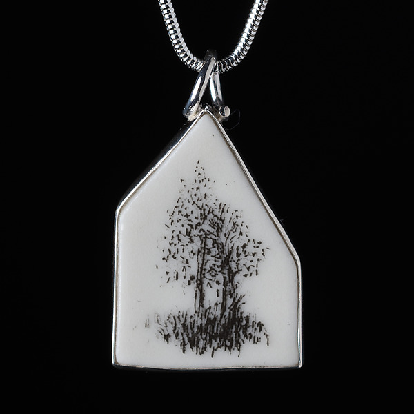 House Pendant with Two Trees by Diana Eldreth (Ceramic Necklace) | Artful Home House Pendant with Two Trees by Diana Eldreth (Ceramic Necklace) | Artful Home