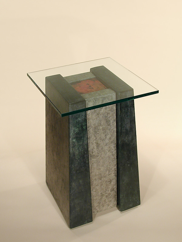 Red Spot Pedestal Table by David M Bowman and Reed C Bowman (Metal Side Table) | Artful Home Red Spot Pedestal Table by David M Bowman and Reed C Bowman (Metal Side Table) | Artful Home