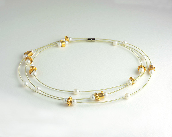 Gold Bead Wrap Necklace by Victoria Varga (Gold & Pearl Necklace) | Artful Home Gold Bead Wrap Necklace by Victoria Varga (Gold & Pearl Necklace) | Artful Home