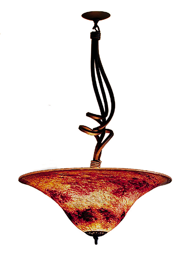 Volcano Red Round Pendant with Sculptural Metal Hanger by Joel and Candace Bless (Art Glass Pendant Lamp) | Artful Home Volcano Red Round Pendant with Sculptural Metal Hanger by Joel and Candace Bless (Art Glass Pendant Lamp) | Artful Home
