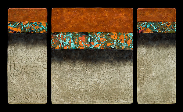Canyon Walls: OBC M+ Triptych by Kara Young (Mixed-Media Wall Sculpture) | Artful Home Canyon Walls: OBC M+ Triptych by Kara Young (Mixed-Media Wall Sculpture) | Artful Home