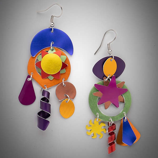 Floral Portal Earrings by Sylvi Harwin (Aluminum Earrings) | Artful Home Floral Portal Earrings by Sylvi Harwin (Aluminum Earrings) | Artful Home