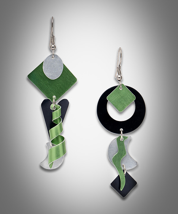 Sublime Lime Drop Earrings by Sylvi Harwin (Aluminum Earrings) | Artful Home Sublime Lime Drop Earrings by Sylvi Harwin (Aluminum Earrings) | Artful Home