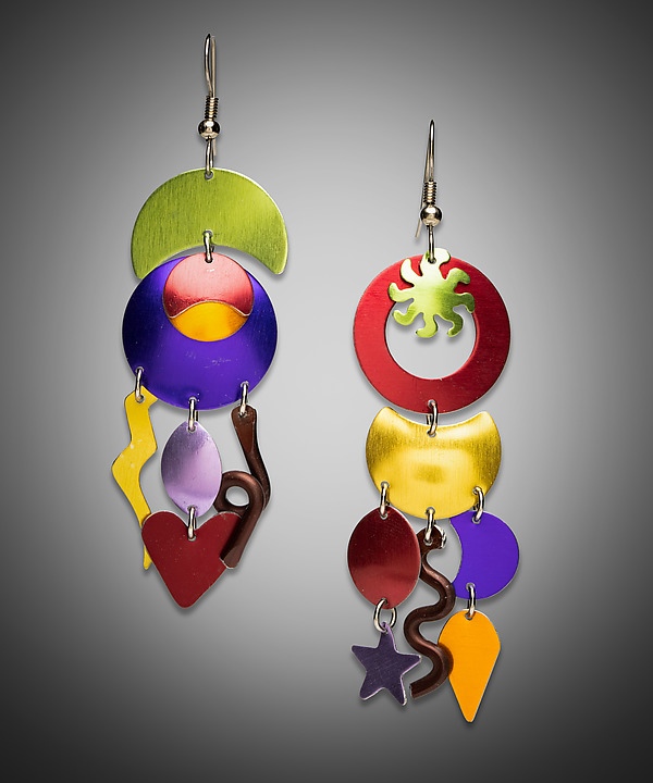 Harvest Moon Earrings by Sylvi Harwin (Metal Earrings) | Artful Home Harvest Moon Earrings by Sylvi Harwin (Metal Earrings) | Artful Home