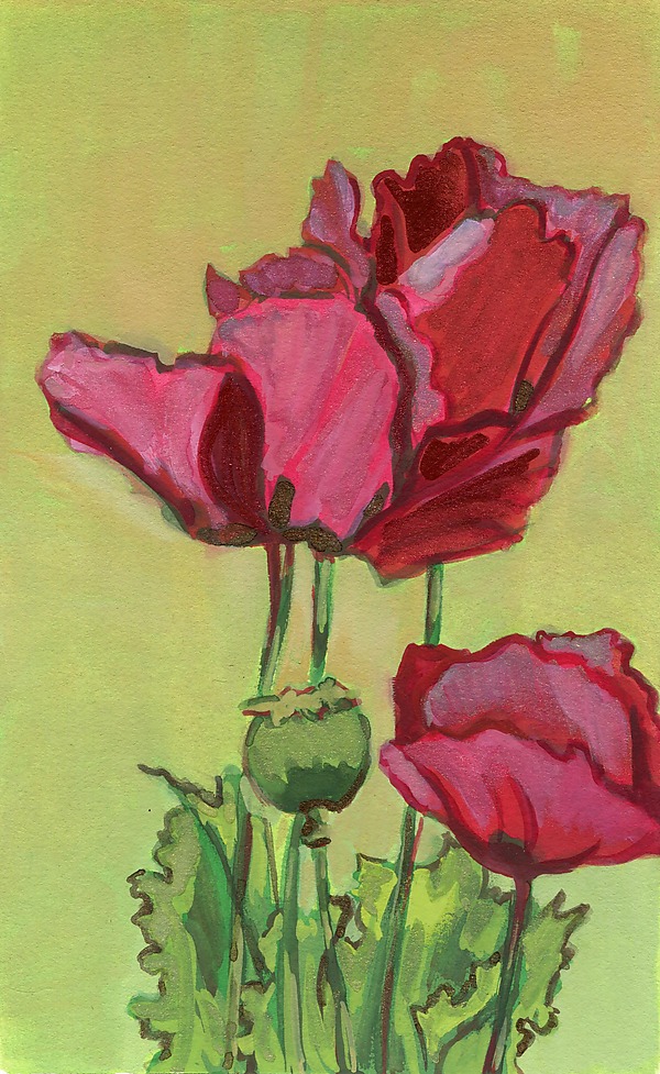 Poppy Layer I by Denise Souza Finney (Watercolor Painting) | Artful Home Poppy Layer I by Denise Souza Finney (Watercolor Painting) | Artful Home