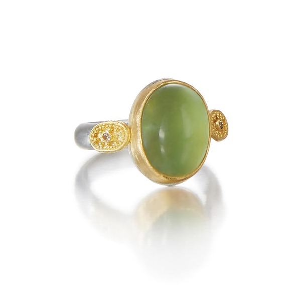 Gaia Green Ring by Nancy Troske (Gold, Silver & Stone Ring) | Artful Home Gaia Green Ring by Nancy Troske (Gold, Silver & Stone Ring) | Artful Home