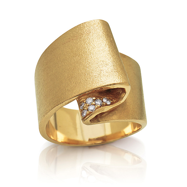 Folded Gold Ring by Diana Widman (Diamond & Gold Ring) | Artful Home Folded Gold Ring by Diana Widman (Diamond & Gold Ring) | Artful Home