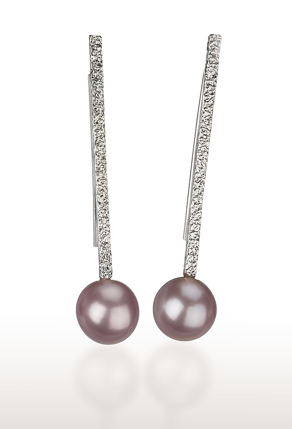 Pure Silver Pearl Lollipop Earrings by Diana Widman (Silver & Pearl Earrings) | Artful Home Pure Silver Pearl Lollipop Earrings by Diana Widman (Silver & Pearl Earrings) | Artful Home