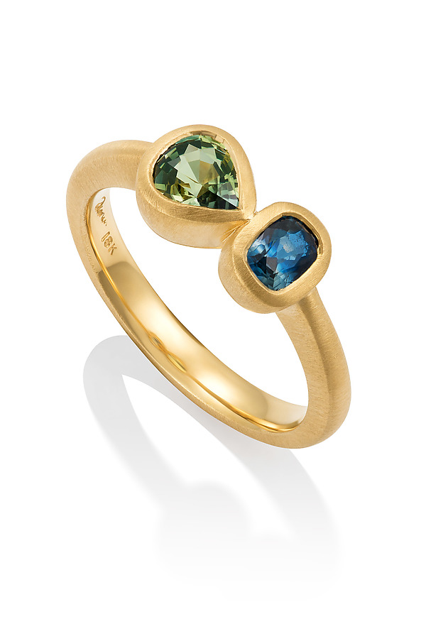 Water Color Sapphire Stacker Ring by Diana Widman (Gold & Stone Ring - Size 7) | Artful Home Water Color Sapphire Stacker Ring by Diana Widman (Gold & Stone Ring - Size 7) | Artful Home