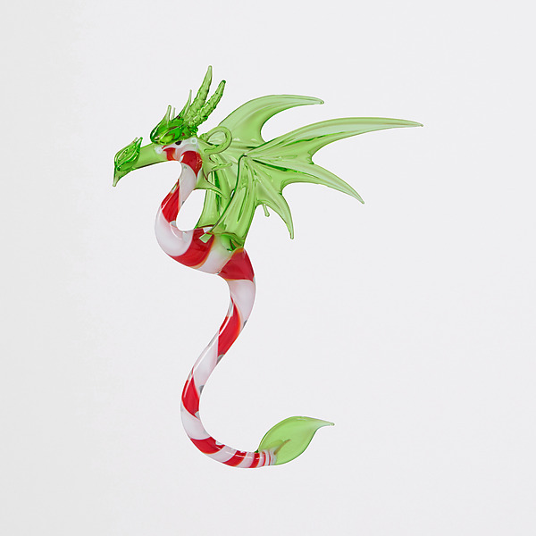 Candy Cane Dragon by WGK Glass (Art Glass Ornament) | Artful Home Candy Cane Dragon by WGK Glass (Art Glass Ornament) | Artful Home