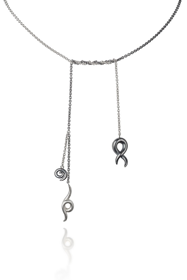 Twist and Spiral Lariat by Shana Kroiz (Silver Necklace) | Artful Home Twist and Spiral Lariat by Shana Kroiz (Silver Necklace) | Artful Home