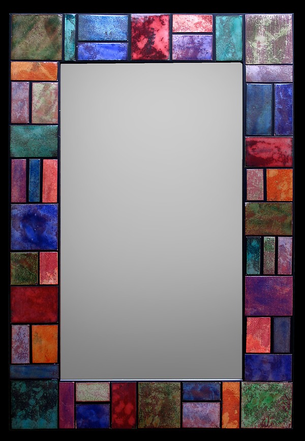 Geometric Firescale Mirror by Kim Eubank (Metal Mirror) | Artful Home Geometric Firescale Mirror by Kim Eubank (Metal Mirror) | Artful Home