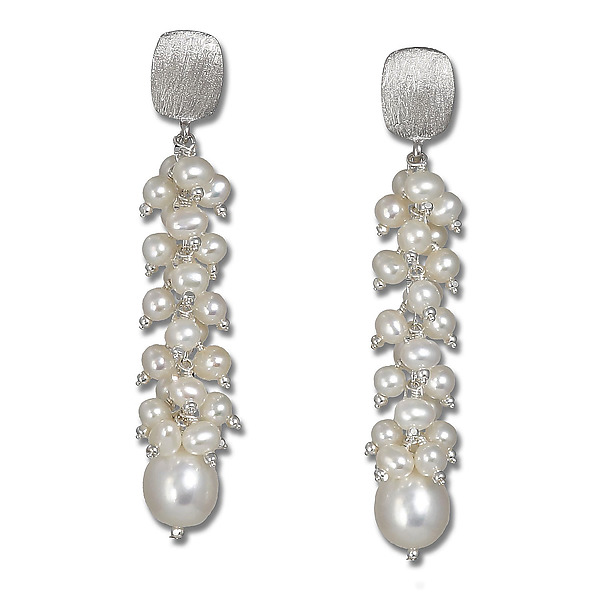 Pearl Drop Earrings by Suzanne Q Evon (Gold, Silver & Pearl Earrings) | Artful Home Pearl Drop Earrings by Suzanne Q Evon (Gold, Silver & Pearl Earrings) | Artful Home