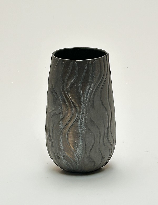 Carved Metallic Vase by Boyan Moskov (Ceramic Vase) | Artful Home Carved Metallic Vase by Boyan Moskov (Ceramic Vase) | Artful Home