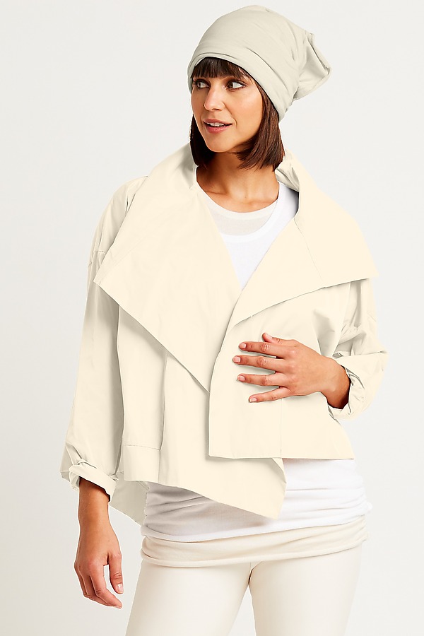 Nylon Cropped Asymmetrical Jacket by Planet (Nylon Jacket) | Artful Home Nylon Cropped Asymmetrical Jacket by Planet (Nylon Jacket) | Artful Home