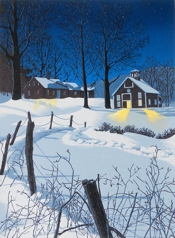 Midnight Clear by William Hays (Linocut Print) | Artful Home Midnight Clear by William Hays (Linocut Print) | Artful Home
