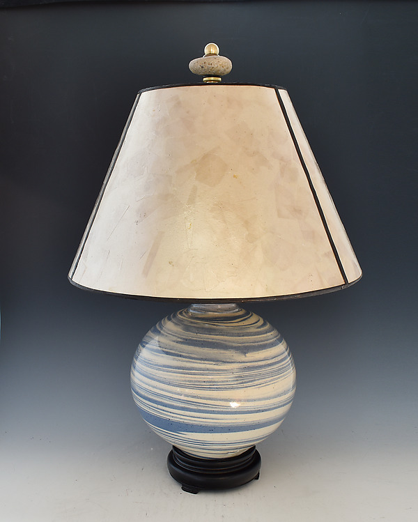 Blue and Cream Neriage Table Lamp by Ron Mello (Ceramic Table Lamp) | Artful Home Blue and Cream Neriage Table Lamp by Ron Mello (Ceramic Table Lamp) | Artful Home