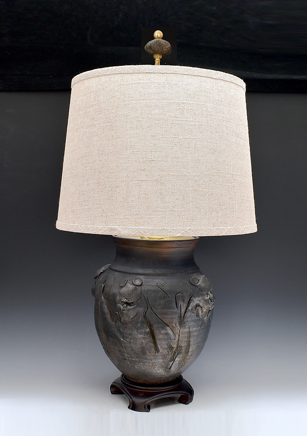 Cherub Raku Table Lamp by Ron Mello (Ceramic Table Lamp) | Artful Home Cherub Raku Table Lamp by Ron Mello (Ceramic Table Lamp) | Artful Home