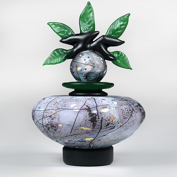 Arctic Aster Botanical Branch Vessel by Eric Bladholm (Art Glass Vessel) | Artful Home Arctic Aster Botanical Branch Vessel by Eric Bladholm (Art Glass Vessel) | Artful Home