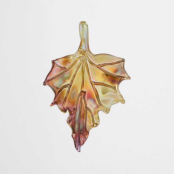 Champagne Dream Leaf by Jacqueline McKinny (Art Glass Ornament) | Artful Home Champagne Dream Leaf by Jacqueline McKinny (Art Glass Ornament) | Artful Home