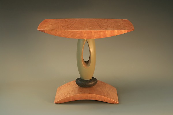 Green Teardrop End Table by Derek Secor Davis (Wood Side Table) | Artful Home Green Teardrop End Table by Derek Secor Davis (Wood Side Table) | Artful Home