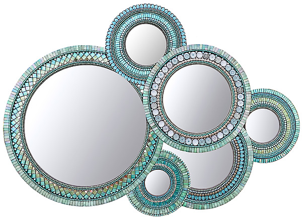 Clouds, Seafoam by Angie Heinrich (Art Glass Mirror) | Artful Home Clouds, Seafoam by Angie Heinrich (Art Glass Mirror) | Artful Home