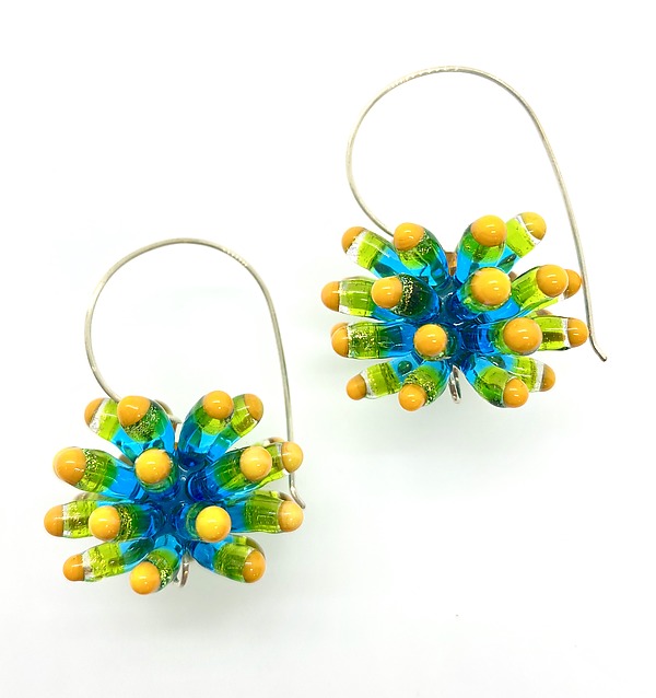 Anemone Earrings by Kate Rothra Fleming (Art Glass Earrings) | Artful Home Anemone Earrings by Kate Rothra Fleming (Art Glass Earrings) | Artful Home