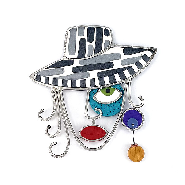 A Day at the Louvre Brooch by Arden Bardol (Polymer Clay & Steel Pin) | Artful Home A Day at the Louvre Brooch by Arden Bardol (Polymer Clay & Steel Pin) | Artful Home