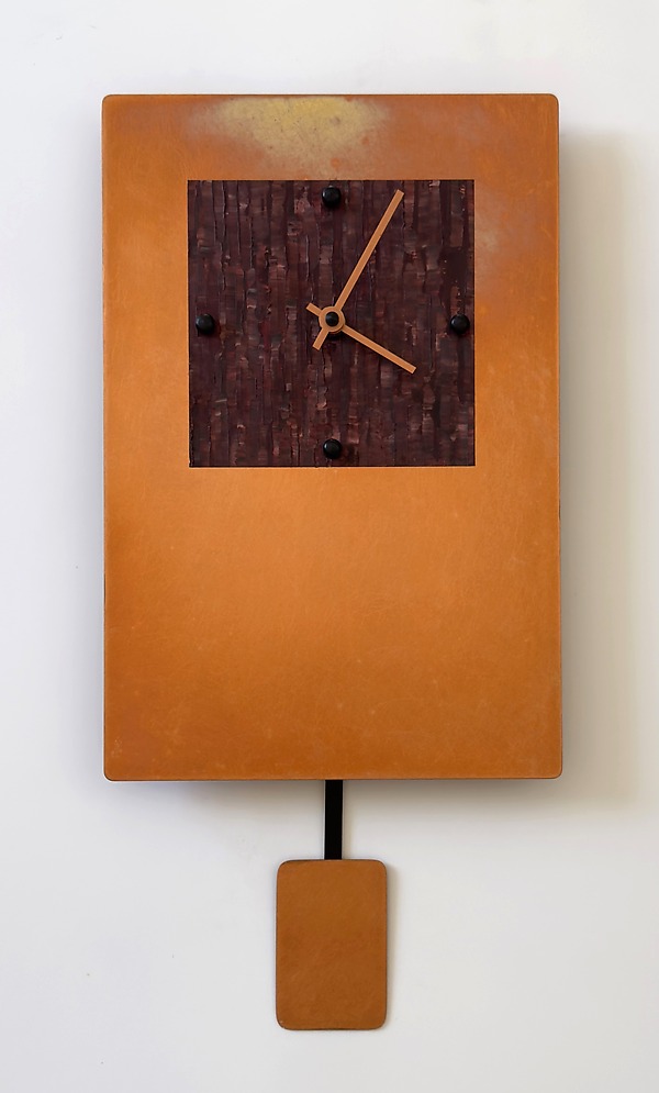 Crimson on Flamed Copper by Linda Lamore (Metal Clock) | Artful Home Crimson on Flamed Copper by Linda Lamore (Metal Clock) | Artful Home