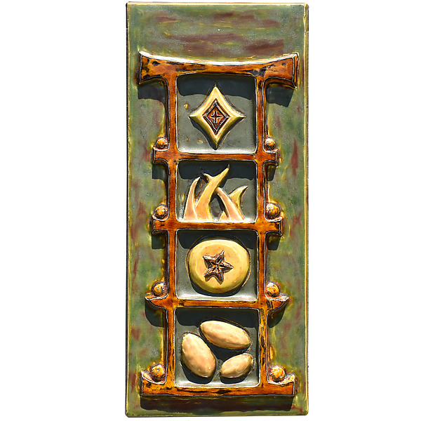 Torii Totem In Moss & Amber Glazes by Beth Sherman (Ceramic Wall Sculpture) | Artful Home Torii Totem In Moss & Amber Glazes by Beth Sherman (Ceramic Wall Sculpture) | Artful Home