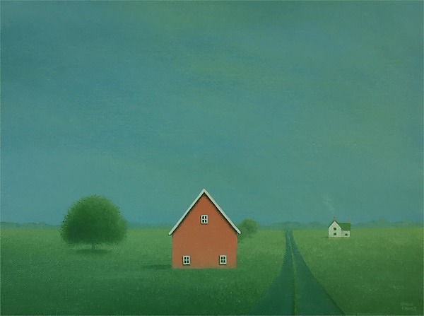 Along a Misty Country Road by Sharon France (Acrylic Painting) | Artful Home Along a Misty Country Road by Sharon France (Acrylic Painting) | Artful Home