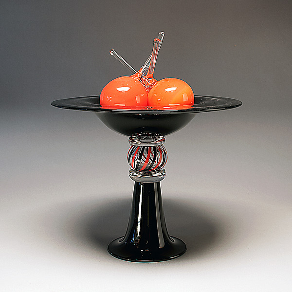 Pedestal Bowl with Cherries by Scott Summerfield (Art Glass Sculpture) | Artful Home Pedestal Bowl with Cherries by Scott Summerfield (Art Glass Sculpture) | Artful Home