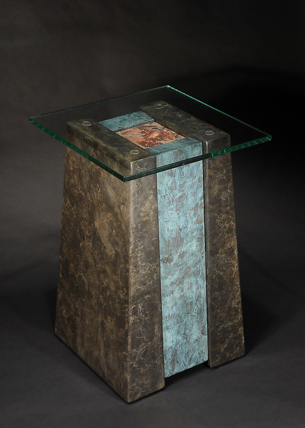 Modern Hero Pedestal Table by David M Bowman and Reed C Bowman (Metal Side Table) | Artful Home Modern Hero Pedestal Table by David M Bowman and Reed C Bowman (Metal Side Table) | Artful Home