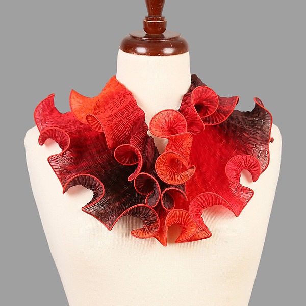Infinity Scarf in Black & Red by Sharon Wang and Min Chiu (Silk Scarf) | Artful Home Infinity Scarf in Black & Red by Sharon Wang and Min Chiu (Silk Scarf) | Artful Home