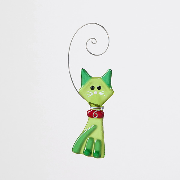 Mint Mischief Kitty by Kimberly Rich (Art Glass Ornament) | Artful Home Mint Mischief Kitty by Kimberly Rich (Art Glass Ornament) | Artful Home