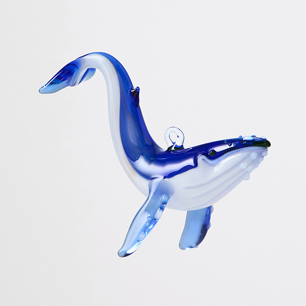 A Blue Whale Christmas by Bryan Randa (Art Glass Ornament) | Artful Home A Blue Whale Christmas by Bryan Randa (Art Glass Ornament) | Artful Home
