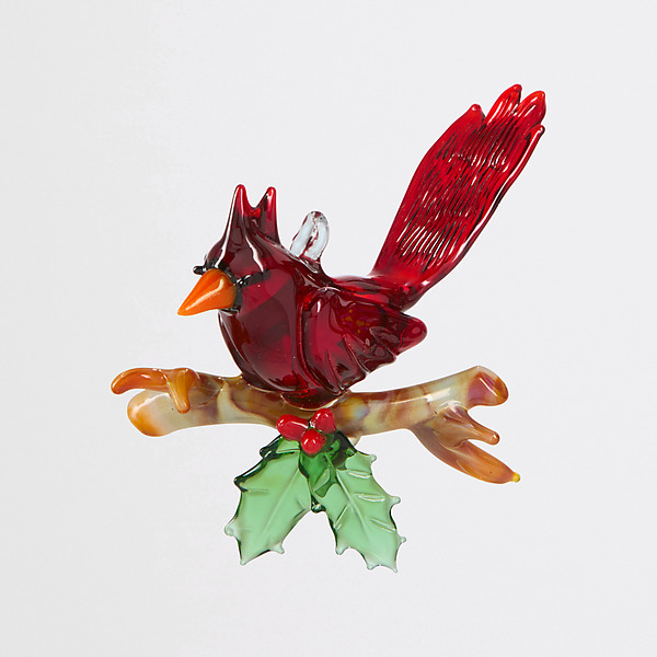 Christmas Cardinal by Bryan Randa (Art Glass Ornament) | Artful Home Christmas Cardinal by Bryan Randa (Art Glass Ornament) | Artful Home