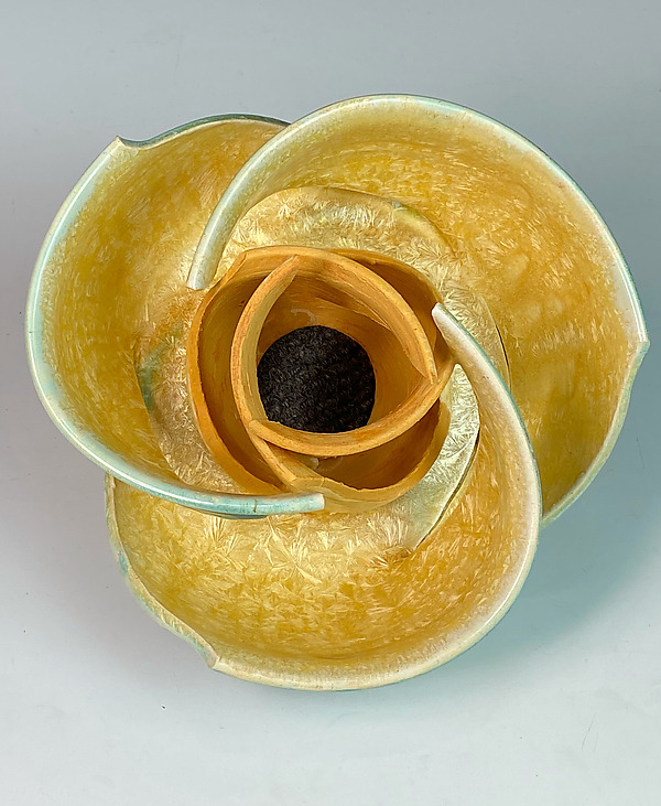Crystalline Ikebana Topiary with Yellow by Thomas Harris (Ceramic Vase) | Artful Home Crystalline Ikebana Topiary with Yellow by Thomas Harris (Ceramic Vase) | Artful Home