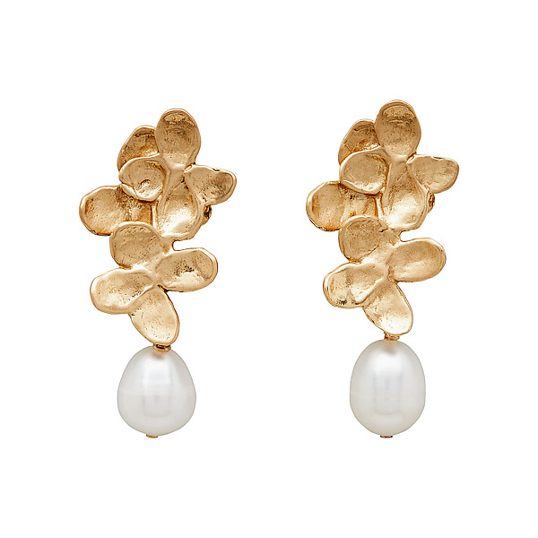 Hydrangea Bronze Pearl Earrings by Julie Cohn (Bronze & Pearl Earrings) | Artful Home Hydrangea Bronze Pearl Earrings by Julie Cohn (Bronze & Pearl Earrings) | Artful Home