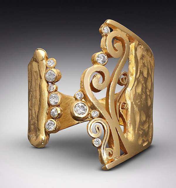 Gold and Diamond Open Filigree Ring by Rosario Garcia (Gold Ring) | Artful Home Gold and Diamond Open Filigree Ring by Rosario Garcia (Gold Ring) | Artful Home
