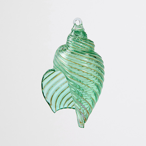Mint Green Shell Ornament by Treg Silkwood (Art Glass Ornament) | Artful Home Mint Green Shell Ornament by Treg Silkwood (Art Glass Ornament) | Artful Home