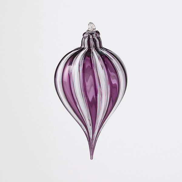 Amethyst and White Veil Cane Ornament by Treg Silkwood (Art Glass Ornament) | Artful Home Amethyst and White Veil Cane Ornament by Treg Silkwood (Art Glass Ornament) | Artful Home