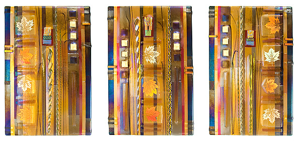 Amber Leaf Panels by Mark Ditzler (Art Glass Wall Sculpture) | Artful Home Amber Leaf Panels by Mark Ditzler (Art Glass Wall Sculpture) | Artful Home